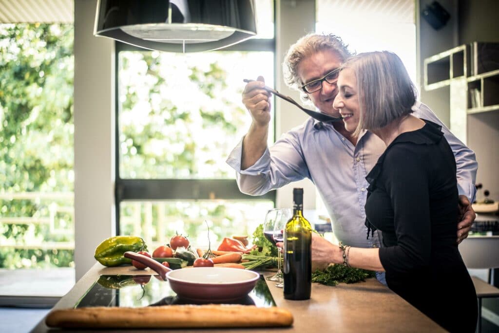 Senior Couple Tasting a Homemade Meal