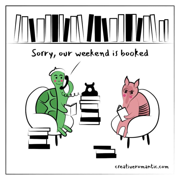 Turtle and Armadillo Booked for the Weekend Reading Together Comic